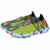 Green multi color weave pattern slip on shoe sneaker 10