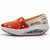 Orange pattern canvas slip on rocker bottom shoe sneaker 07