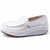 White simple canvas slip on rocker bottom shoe sneaker 06