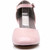 Pink buckle strap leather chunky heel shoe sandal 08