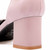 Pink buckle strap leather chunky heel shoe sandal 14