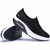 Black leather slip on rocker bottom shoe sneaker 1758 16