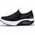 Black leather slip on rocker bottom shoe sneaker 1758 19