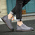 Dark grey retro leather urban slip on dress shoe 05