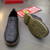 Black retro leather casual slip on dress shoe 16