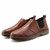 Brown retro leather casual slip on dress shoe 17