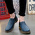 Blue retro leather casual slip on dress shoe 06