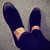 Black retro leather slip on dress shoe 02