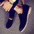 Black retro leather slip on dress shoe 04