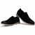 Black retro leather slip on dress shoe 10