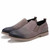 Grey retro leather slip on dress shoe 09