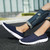 Men's blue knit pattern simple slip on shoe sneaker 02