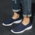 Men's blue knit pattern simple slip on shoe sneaker 06