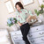 Green floral pattern print long sleeve button shirt 03