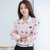 Pink music cat print long sleeve button shirt 01