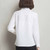 White lace stripe long sleeve point collar cotton shirt 05