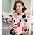 White red pattern butterfly necktie long sleeve shirt 08