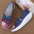 Navy floral girl slip on rocker bottom shoe sneaker 10