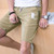 Khaki short casual label print elastic waist 06