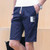 Navy short casual label print elastic waist 01