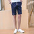 Navy short casual label print elastic waist 11