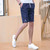 Navy short casual label print elastic waist 12