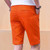 Orange short casual label print elastic waist 04