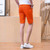 Orange short casual label print elastic waist 17