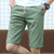 Green short casual label print stretch waist 05