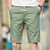 Green short casual color stripe elastic waist 05