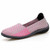 Pink check weave low cut slip on shoe sneaker 01