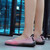 Pink check weave low cut slip on shoe sneaker 06