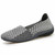 Grey check weave low cut slip on shoe sneaker 01