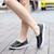 Black check weave casual slip on shoe sneaker 04