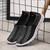 Black check weave casual slip on shoe sneaker 11