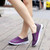 Purple check weave casual slip on shoe sneaker 05