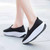 Black flyknit hollow out slip on rocker bottom shoe sneaker 03