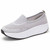 Grey flyknit hollow out slip on rocker bottom shoe sneaker 01