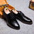 Black crocodile pattern derby lace up dress shoe 06