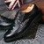 Black brogue crocodile derby lace up dress shoe 20