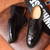 Black brogue crocodile derby lace up dress shoe 22