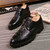 Black brogue crocodile derby lace up dress shoe 24