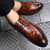 Brown brogue crocodile derby lace up dress shoe 12