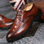 Brown brogue crocodile derby lace up dress shoe 22