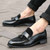 Black suede leather vamp tassel slip on dress shoe 05