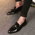 Black suede leather vamp tassel slip on dress shoe 09