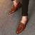 Brown suede leather vamp tassel slip on dress shoe 03