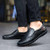 Black ornament decorated urban slip on shoe loafer 03