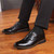 Black rivet decorated derby dress shoe 02