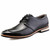 Black plain color derby lace up dress shoe 01